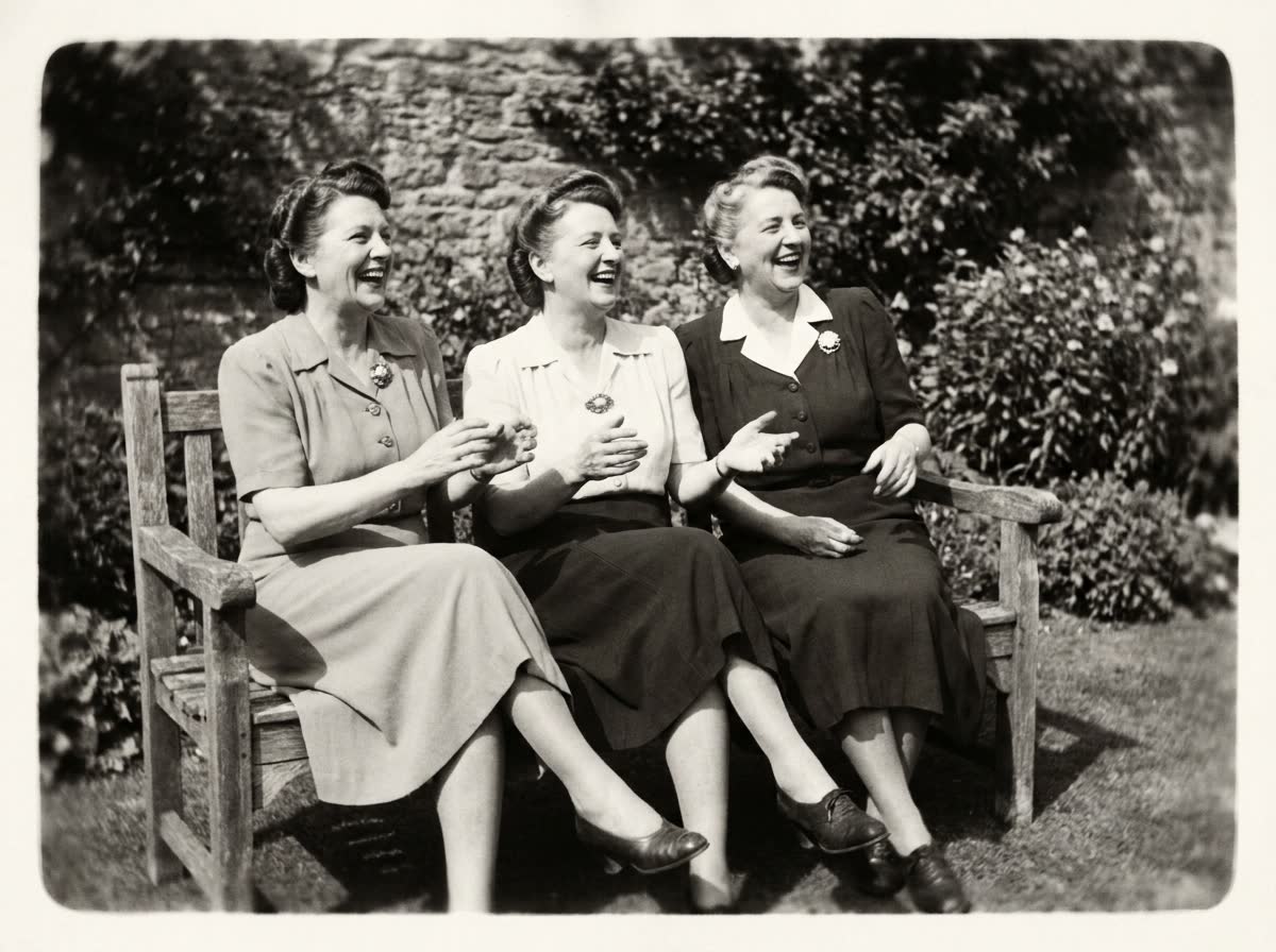 Vintage photograph of three women